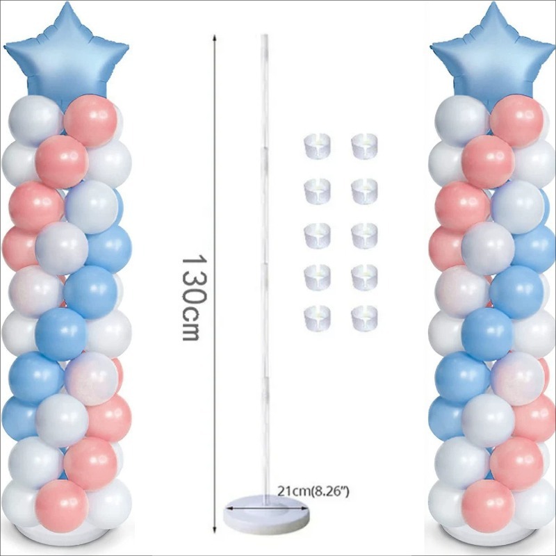 Wedding Decor Supply Store - 130 cm Ballon-Säulen-Set, Hochzeitszubehör, Willkommensball, Säule,